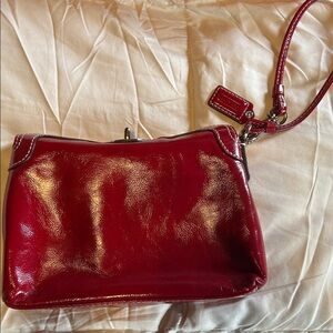 Coach Y2K Glossy Red Leather Women's Clutch